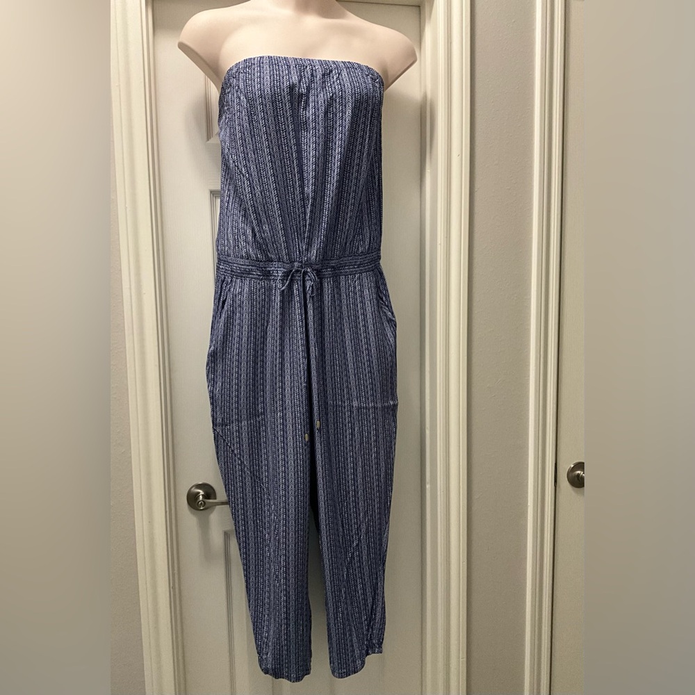 Gap Blue and White Jumpsuit
